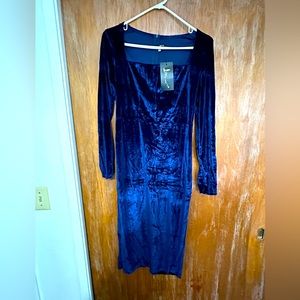 Velvet blue cocktail dress size XL, new with tags